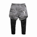 Running Sweatpants Men Shorts and Leggings 2 in 1 Sportswear Gym Fitness Sport Pants Legging Jogger Workout Clothing